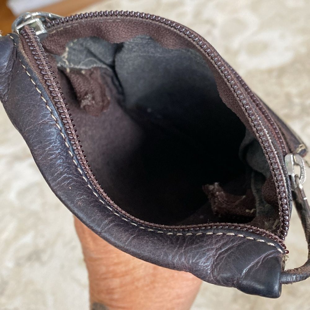 Vintage Roots Hanging Pouch Tribe Leather Crossbody Bag Brown - Picture 9 of 12
